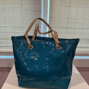Michael Kors Teal and Tan Women's Tote Bag